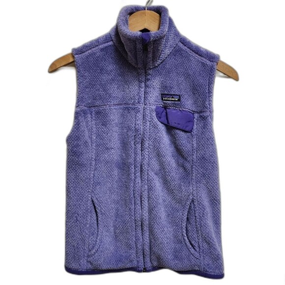 Patagonia Jackets & Blazers - Patagonia Fleece Vest Women S Purple Zip Pockets Polartec Thermal Outdoor Hiking
